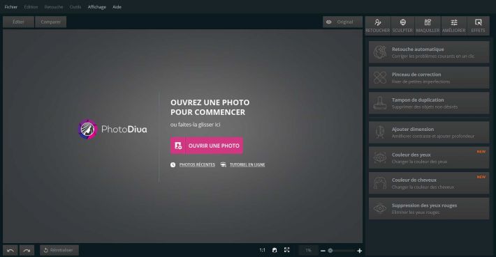 PhotoDiva propose une interface en franais intuitive et bien pense