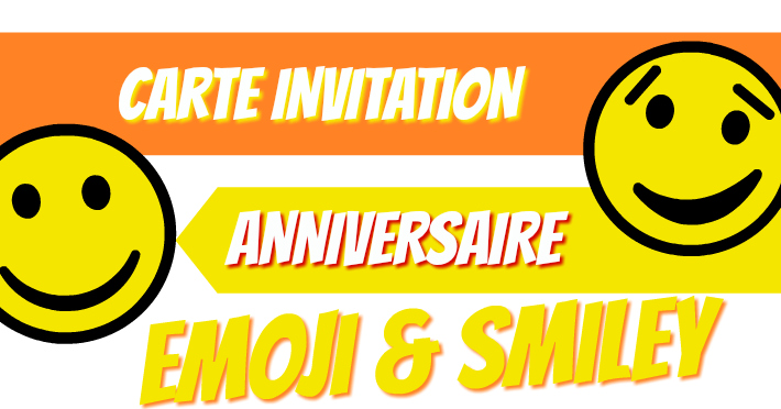 Crer une carte invitation anniversaire Emoji ou Smiley en ligne