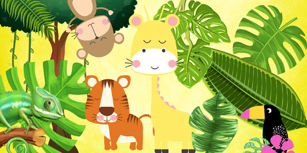 Exemples de dessins pour crer une carte invitation anniversaire safari jungle