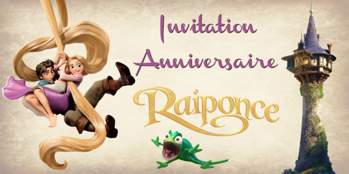 Modle invitation anniversaire Princesse Raiponce