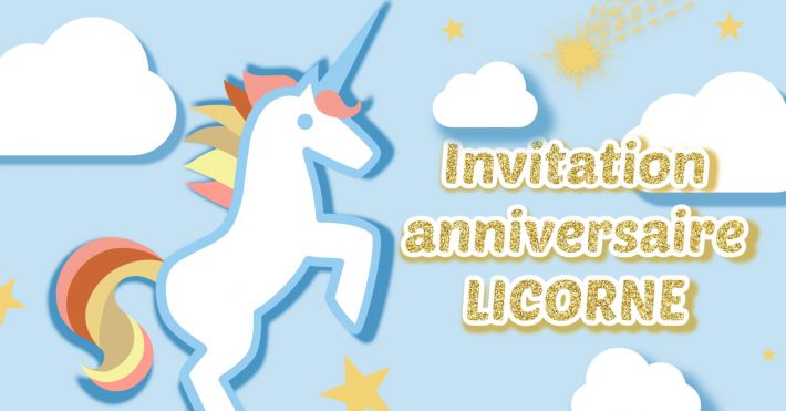 carte invitation anniversaire licorne