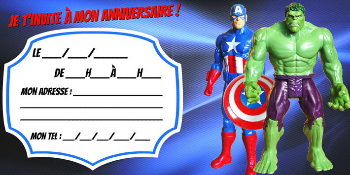 Invitation anniversaire Avengers