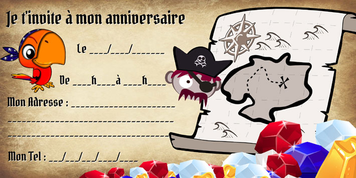 invitation anniversaire chasse aux trsors gratuit