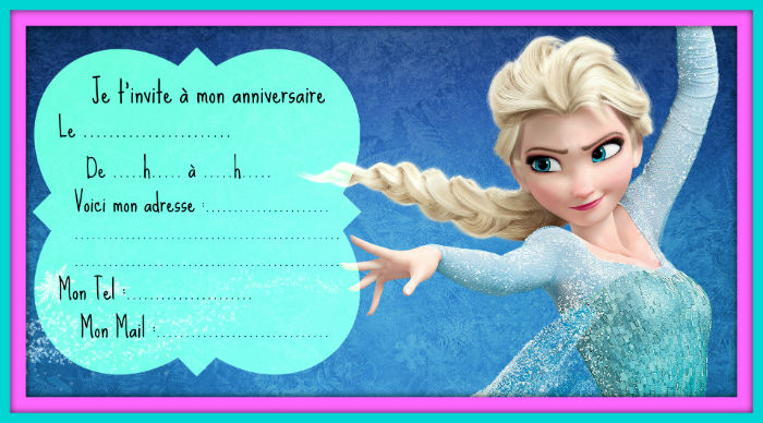 Photo pour invitation reine des neiges