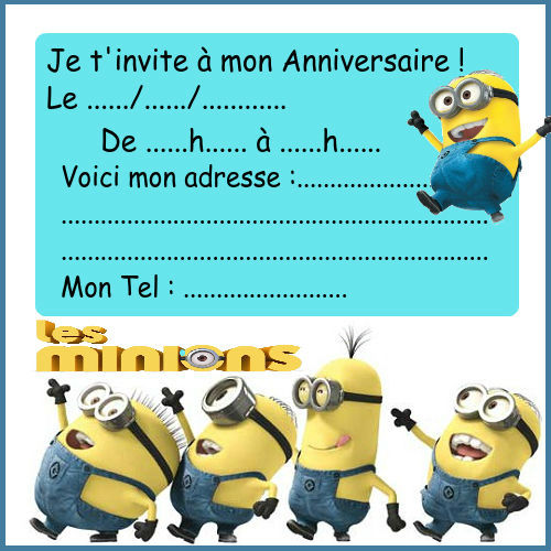 Exemples invitation anniversaire les minions