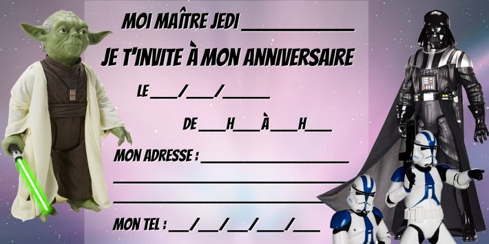 Modle invitation anniversaire Star Wars  tlcharger