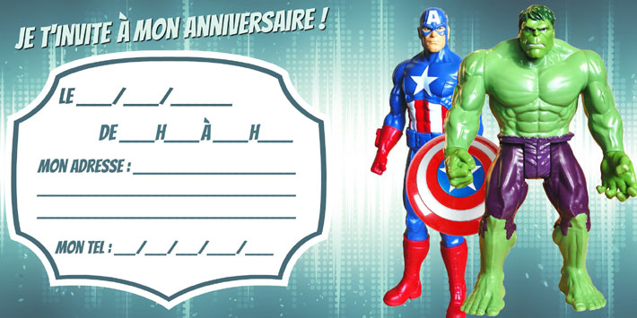 Invitation anniversaire Super Héros Avengers