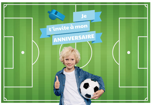 Invitation anniversaire Terrain de football