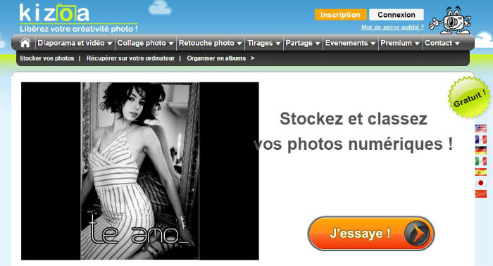 Utilisez Kizoa pour stocker des photos