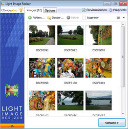 Interface de redimensionnement de photos