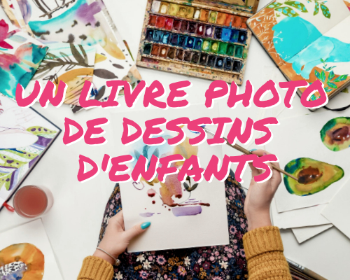 Livre photo avec les dessins des enfants