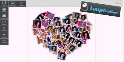 Collage photo en forme de coeur