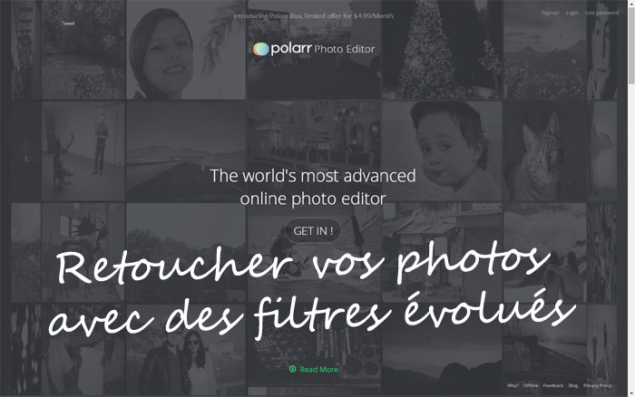 Polarr.co Retouche photo avec filtre